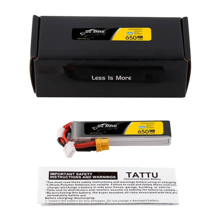 TATTU AKUMULATOR LIPO 2S 650MAH 95C 7.6V HV Z XT30 LONG-PACK DO DRONÓW RC
