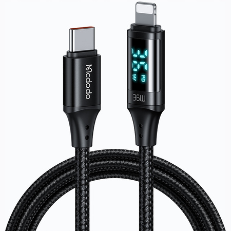 MCDODO KABEL Z WYŚWIETLACZEM USB-C LIGHTNING 36W 1M DO IPHONE X 11 12 13 14