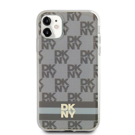 DKNY ETUI HARDCASE DO IPHONE 11 Xr 6.1 IML CHECKERED MONO STRIPES