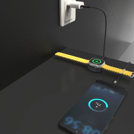 DUDAO ŁADOWARKA INDUKCYJNA 2 W 1 DO APPLE WATCH 7 8 9 PD60W USB-C SZYBKOŚĆ