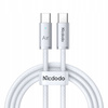 MCDODO KABEL USB-C USB-C SZYBKIE ŁADOWANIE USB TYP C 240W 1M LED BIAŁY