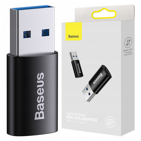 BASEUS ADAPTER PRZEJŚCIÓWKA OTG USB-A DO USB-C DO TELEFONÓW TABLETÓW CZARNY