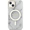 Etui Guess GUHMP14MPCUMAH na iPhone 14 Plus 6.7" - białe Marble MagSafe