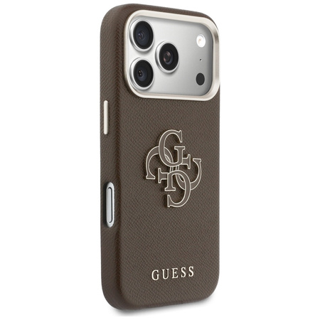 Etui Guess FW Resin Logo do iPhone 17 Pro brązowy