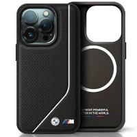 Etui BMW Perforated Twisted Line MagSafe na iPhone 15 / 14 / 13 - czarne