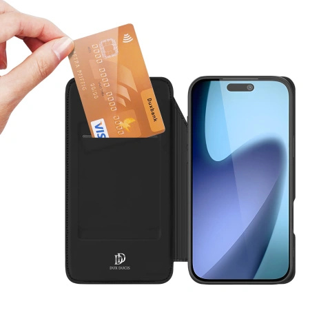 Etui Dux Ducis Skin Pro na iPhone 17 Air z klapką i miejscem na kartę - czarne