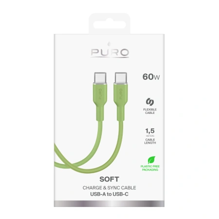 Kabel Puro ICON USB-C - USB-C 1,5m - zielony