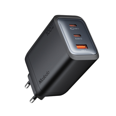 MCDODO ŁADOWARKA SIECIOWA ZASILACZ KOSTKA 3X USB-C PD USB 100W CZARNA