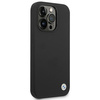 Etui BMW BMHCP14LSILBK na iPhone 14 Pro - czarne Silicone Metal Logo