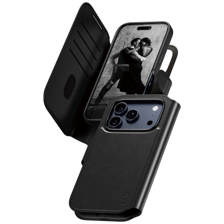 Etui CARE by PanzerGlass Feature Tango 2w1 Wallet Case MagSafe na iPhone 17 Pro - czarne