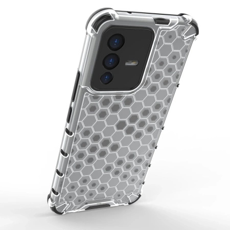 HURTEL ETUI HONEYCOMB DO VIVO V23 5G POKROWIEC Z ŻELOWĄ RAMKĄ PRZEZROCZYSTY