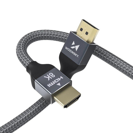 Wozinsky kabel HDMI 2.1 8K 60 Hz 48 Gbps / 4K 120 Hz / 2K 144 Hz 2 m srebrny (WHDMI-20)