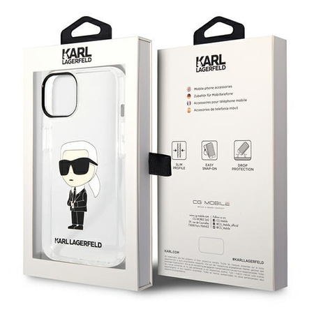 Karl Lagerfeld KLHCP14MHNIKTCT iPhone 14 Plus 6,7" transparent hardcase Ikonik Karl Lagerfeld