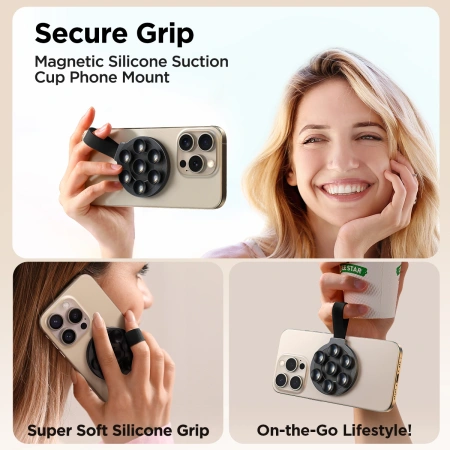 JOYROOM UCHWYT MAGNETYCZNY DO TELEFONU Z PRZYSSAWKAMI DO IPHONE 12 13 14 15