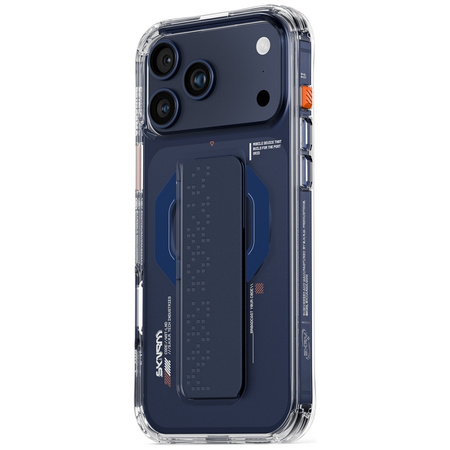 Etui Skinarma Haxa do iPhone 17 Pro Max  Magnetic Charging + Grip Stand niebieski