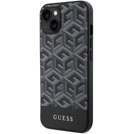 Etui Guess GCube Stripes MagSafe na iPhone 15 / 14 / 13 - czarne