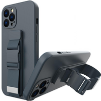 Rope Case silikonowe etui ze smyczą torebka smycz pasek do Xiaomi Redmi 10 granatowy