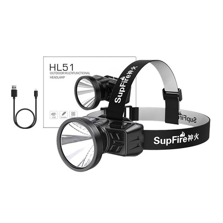 SUPERFIRE LATARKA CZOŁOWA 160LM DO NOCNYCH WĘDRÓWEK Z USB I WODOODPORNOŚCIĄ