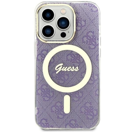 Etui Guess GUHMP14LH4STU na iPhone 14 Pro purpurowy/purple hardcase 4G MagSafe