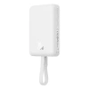 Powerbank Baseus Magnetic Mini MagSafe 10000mAh 20W z wbudowanym kablem Lightning - biały + kabel Baseus Simple Series USB-C - USB-C 60W 0.3m