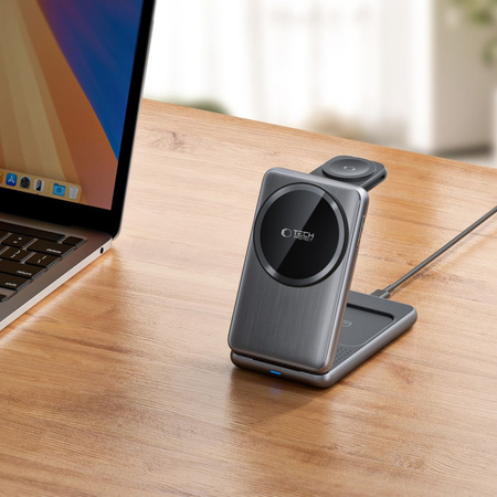 TECH-PROTECT ŁADOWARKA MAGNETYCZNA 3W1 DO MAGSAFE IPHONE 12 13 14 15 SZYBKA