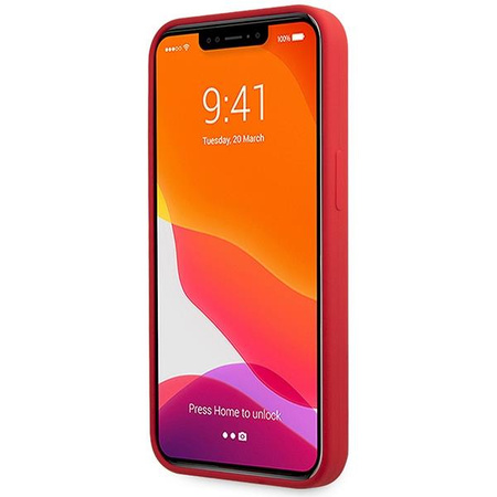 Etui Guess GUHCP13XLSLMGRE na iPhone 13 Pro Max 6.7" czerwony/burgundy Silicone Vintage Gold Logo