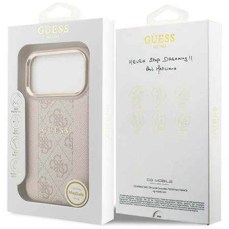 Etui Guess 4G Stripe MagSafe do iPhone 17 Pro różowy