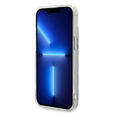 Guess zestaw ładowarka MagSafe + etui do iPhone 14 Plus 6,7" niebieskie 4G Print (GUBPP14MH4EACSB)