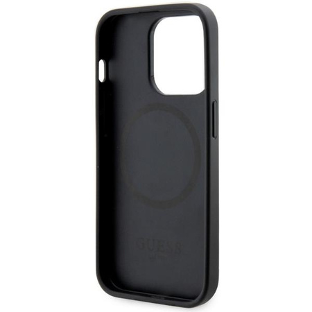 Etui Guess GUHMP14XP4RPSK na iPhone 14 Pro Max 6.7" - czarne 4G Printed Stripes MagSafe