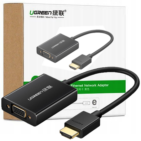 Ugreen kabel przewód adapter HDMI (męski) - VGA (żeński) czarny (MM102)