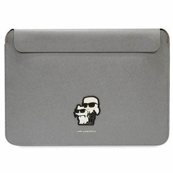 Etui Karl Lagerfeld Sleeve KLCS14SAKCPMG 14" - srebrne Saffiano Karl&Choupette