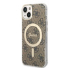 Guess zestaw ładowarka MagSafe + etui do iPhone 14 Plus 6,7" brązowe 4G Print (GUBPP14MH4EACSW)