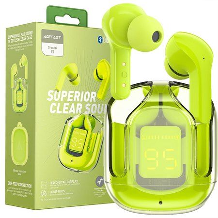 Acefast dokanałowe słuchawki bezprzewodowe TWS Bluetooth zielony (T6 youth green)