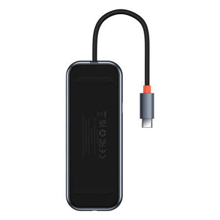 Baseus AcmeJoy HUB 4-portowy (USB-C do 1x USB-C PD&Data/3x USB3.0) ciemnoszary (WKJZ010313)