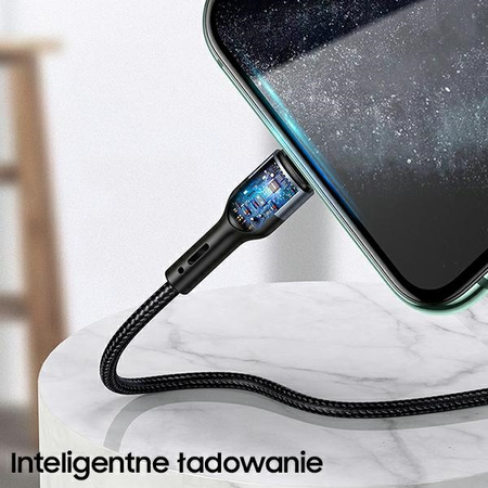USAMS KABEL PLECIONY DO LIGHTNING IPHONE 12 13 14 1M SZYBKI PRZESYŁ DANYCH