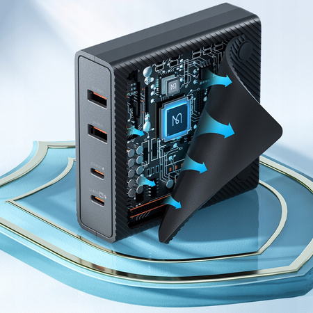 MCDODO STACJA DOKUJĄCA SZYBKA ŁADOWARKA SIECIOWA USB-C USB 100W GAN + KABEL
