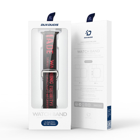 Dux Ducis Strap (Outdoor  Version) pasek Apple Watch Ultra, SE, 8, 7, 6, 5, 4, 3, 2, 1 (49, 45, 44, 42  mm) nylonowa opaska bransoleta czarno-czerwony
