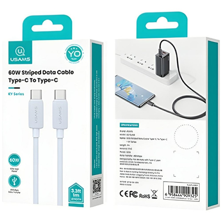 USAMS KABEL USB-C DO USB-C 60W DO TELEFONÓW LAPTOPÓW 1M Z FUNKCJĄ