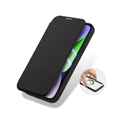 Etui magnetyczne z klapką Dux Ducis Skin X Pro z MagSafe do iPhone 15 - czarne
