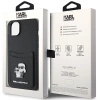 Etui Karl Lagerfeld Saffiano Cardslot Karl&Choupette Metal Pin do iPhone 15 - czarne