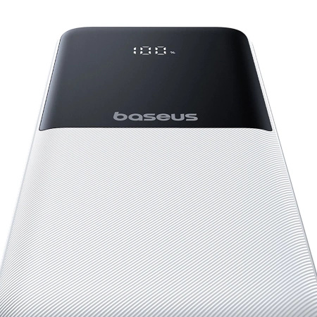 Powerbank Baseus Lipow 10000mAh 22,5W z dwoma wbudowanymi kablami (z kablem Baseus Simple USB-A - USB-C 3A 20cm) - biały
