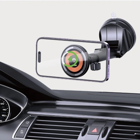 Uchwyt samochodowy Dudao F12MAX+ z ładowarką bezprzewodową 15W kompatybilny z Magsafe - czarny