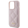 Etui Guess Quilted Metal Logo na iPhone 15 Pro - różowe