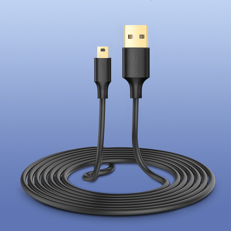 Ugreen 5-pinowy pozłacany kabel USB - mini USB 0,25m czarny (US132)