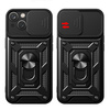 Pancerne etui Hybrid Armor Camshield z podstawką i osłoną aparatu do iPhone 15 - różowe