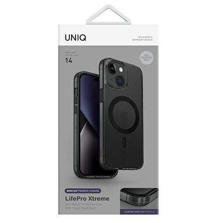 UNIQ etui LifePro Xtreme iPhone 14 6,1" Magclick Charging czarny/smoke frost