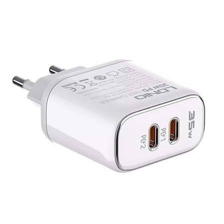 LDNIO ŁADOWARKA SIECIOWA 2USB-C DO APPLE IPHONE IPAD Z KABLEM DO LIGHTNING