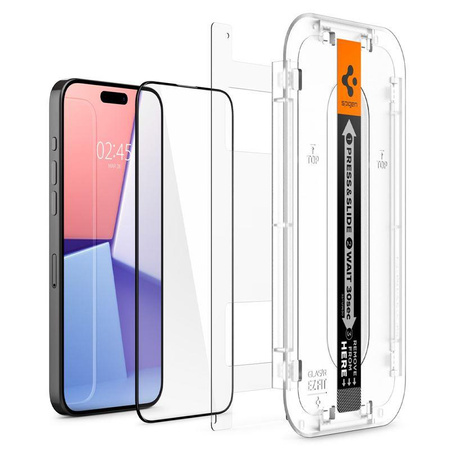 SZKŁO HARTOWANE SPIGEN GLAS.TR ”EZ FIT” FC 2-PACK IPHONE 15 PRO BLACK