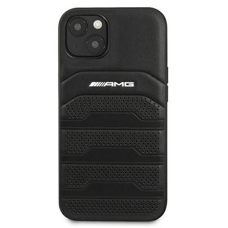 AMG AMHCP13SGSEBK iPhone 13 mini 5,4" czarny/black hardcase Leather Debossed Lines