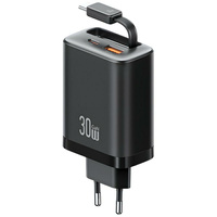 USAMS ŁADOWARKA 30W DO TELEFONÓW 1X USB-C 1X USB-A Z KABLEM SZYBKIE